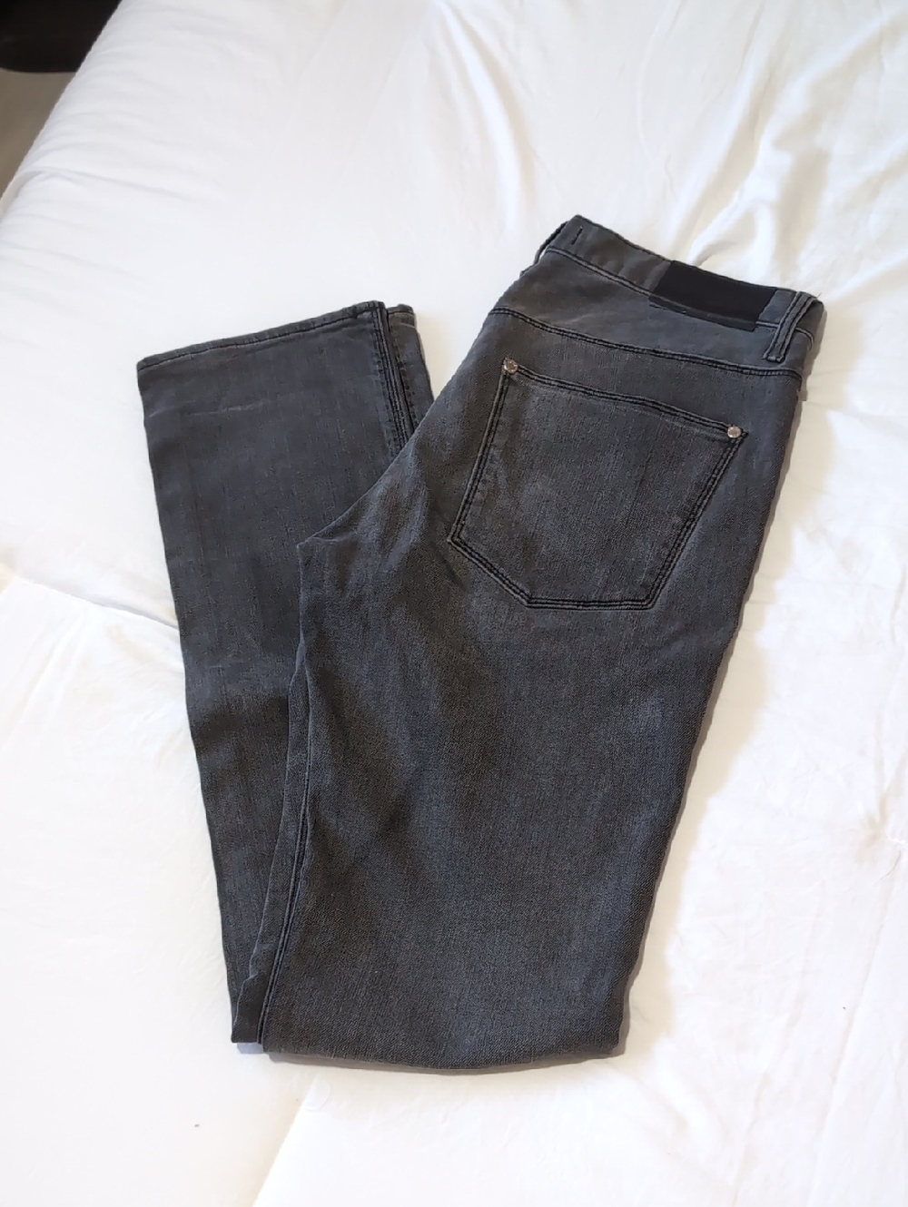 Acne Slim Straight Jeans in Charcoal Gray
